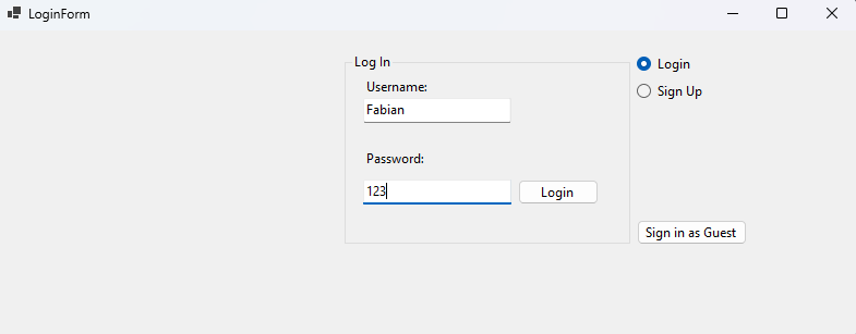 Log-In and Sign-Up page