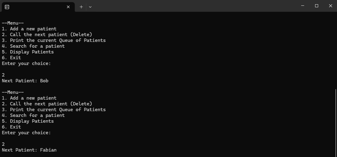 Calling each patient